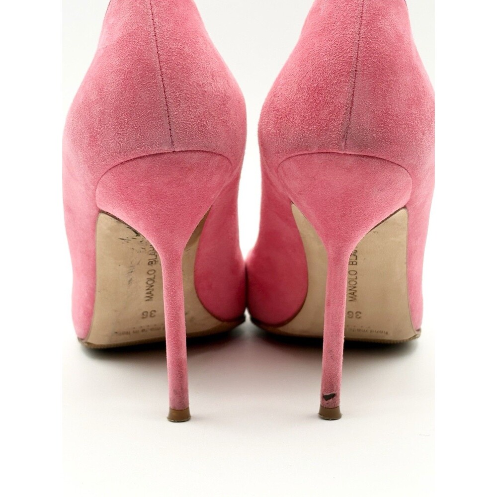 Manolo Blahnik Pink Suede Pointed Toe Stiletto Pumps BB 105mm Size EU 36 - Picture 8 of 16